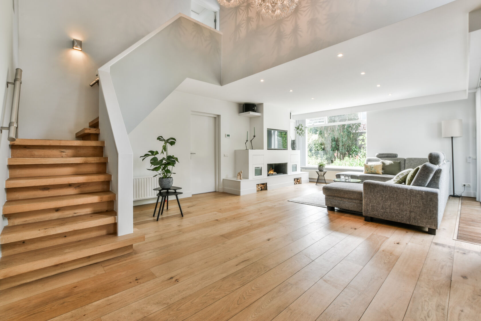 Hardwood Flooring Installed in Living Area