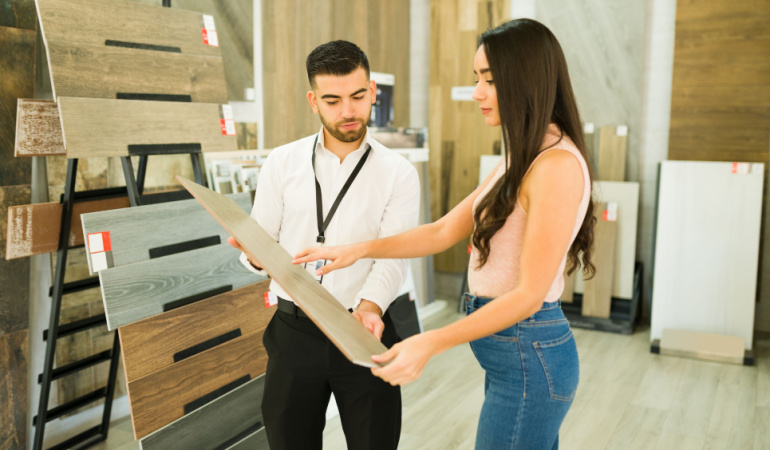 Flooring stores vs. shopping online