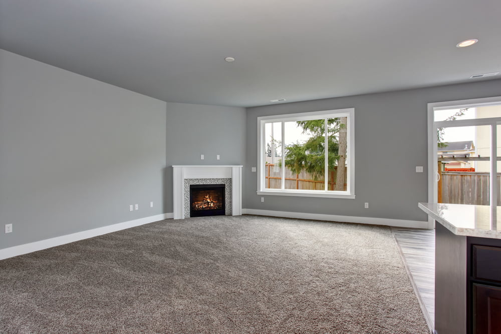 Interior of luxury town house carpet flooring